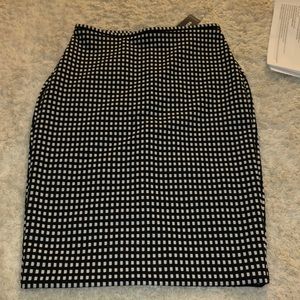 Black and white checkered skirt
